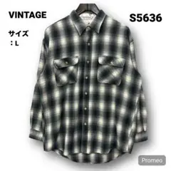 【即購入OK】VINTAGE オンブレチェック サイズL グレー