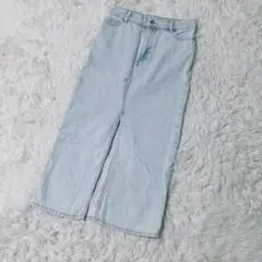 【c4888】H&M ロングスカート　タイト　ブルー