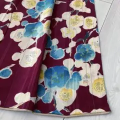 アンティーク着物 ちりめん 花模様 大正ロマン 正絹 No.215