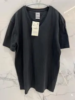 ZARA ブラック スリムフィット Tシャツ XXL
