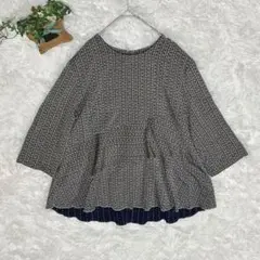 詩仙堂 和柄調 チュニック ゆったり フレア 体型カバー 大人ナチュラル