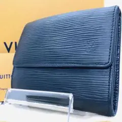 ✨極美品✨ルイヴィトン エピ 黒 ノワール Wホック 折り財布 ポルトモネ・ビエ