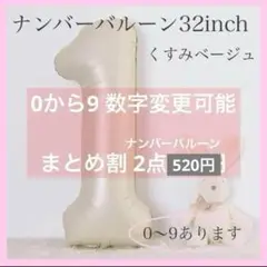 １ナンバーバルーン くすみベージュ 数字 風船 お誕生日 記念日 飾付け