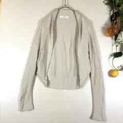【ESPIE】カーディガン　ボレロ　長袖　ショート丈　コットン　アイボリー 36