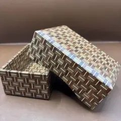 未使用　素敵な寄木細工のスライド式　裁縫箱　小物入れ　薬箱 未使用素敵な寄木細工のスライド式裁縫箱小物入れ薬箱