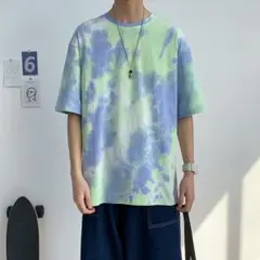 タイダイ Tシャツ グリーン 半袖 速乾 ポリエステル スポーツ ストリート