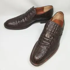 ■使用数回|ジャンニヴェルサーチ|クロコダイル|43.5|28㎝|濃茶|i930