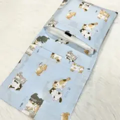 サニタリーケース 子猫 ハチワレ キジトラ 三毛 水色 S8344