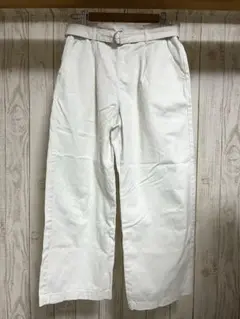 Honeys グラシア(GLACIER) ベルト付きワイドパンツ　ホワイト　綿