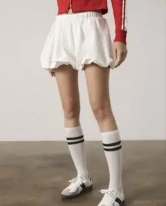 Shein フリル付きホワイトミニスカート バルーンスカート
