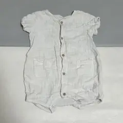H&M ホワイト コットンロンパース 半袖