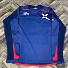 SC203 UMBRO ネイビー レッド Vネック Tシャツ 160