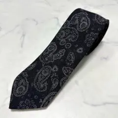 美品　ダーバン　DURBAN ペイズリー柄ネクタイ　ブラック　黒