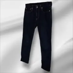 GUダークブルーストレートレッグデニムパンツ Mサイズ