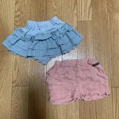 水色とピンクのボトムスセット 90