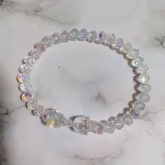 クリスタルビーズ ブレスレット 透明 4