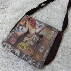 わちふぃーるど　ダヤン　ショルダーバッグ　だまし絵　コットン　猫