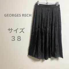 ジョルジュレッシュ ブラック プリーツロングスカート シンプルカジュアル