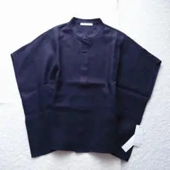 タグ付 現行品 GALERIE VIE フレンチリネン スタンドカラーシャツ