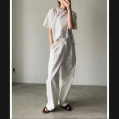 美品！FASHIRU ワイドチノスラックス / ホワイト Mサイズ