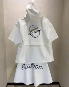 Malbon 半袖パーカー 白 M✨2025新作⛳刺繍デザイン×スポーティ✨