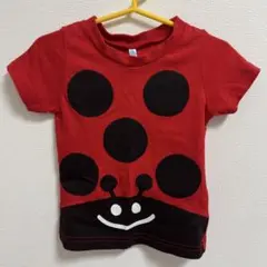 80サイズ　赤　てんとう虫　Tシャツ　半袖