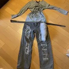 グランジ 平成 y2k 平成ギャル パンク Tシャツ カットソー セットアップ