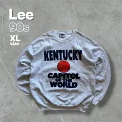 90s Lee USA製 スウェット KENTUCKY ライトグレー XL 古着
