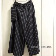 ヒロココシノ ワイドパンツ ストライプ ポシェット
