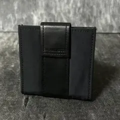 ISSEY MIYAKE コインケース 小銭入れ　ブラック　ナイロン×レザー