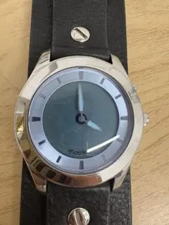 Fossil アナログ腕時計 黒レザー