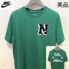 【美品】ナイキ　nike Tシャツ 刺繍ロゴ　グリーン　M 両面プリント