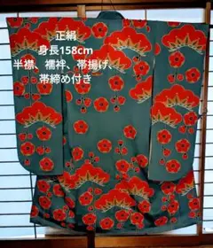 紅型振り袖 襦袢、半襟、帯揚げ、帯締め付き