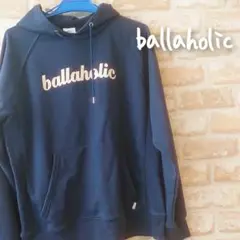 ★ballaholic★中古★シンプル ロゴ プリント パーカー★ネイビー★M