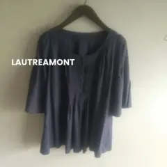 LAUTREAMONT パープル 五分袖 シャツ ボタン付き