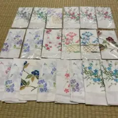 可愛い花柄ガーゼハンカチ20枚➕おまけ2枚 まとめ売り　サイズ色々