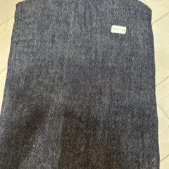 チェックアンドストライプ　濃紺ウール生地 98x240 cm