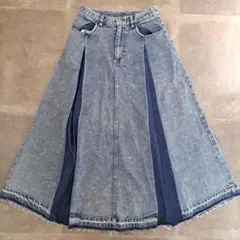 デニムスカート　ロング　フレアスカート　マキシ丈　中古