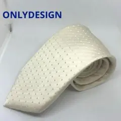 冠婚葬祭用！ONLYDESIGN ネクタイ　パールホワイト　ドット柄　絹100％