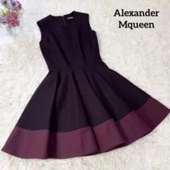 美品 Alexander Mqueen 美シルエット♡バイカラーワンピース 38