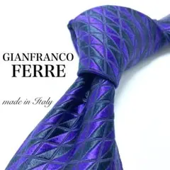 【極美品】GIANFRANCO FERRE ネクタイ 新品同様 ストライプ 紫
