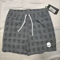 【新品タグ付き】チェック柄 スカル グレー ハーフパンツ Ｌ メンズ 正規品
