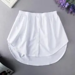 2 レディース 付け裾 体系カバー ホワイト XL フェイク シャツ レイヤード