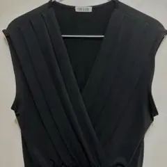 新品　黒ワンピース　カシュクールデザイン　M デパート購入