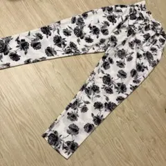 SHELLNA 花柄ウエストリボン付テーパードパンツM