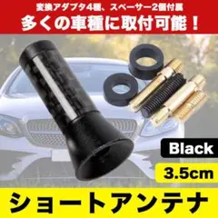ブラック ラジオ 黒 3.5cm ショートアンテナ 車用 ミニ