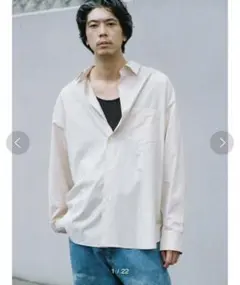LIDNM 23AW HICOUNTTWILL WASHERSHIRT Sサイズ