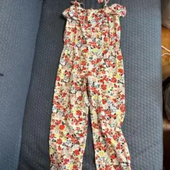 値下中‼️ 夏用　ツナギ　ボンポアン　花柄　8歳用　128cm