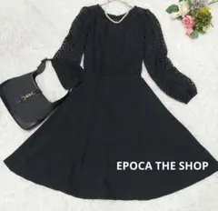 EPOCA THE SHOP ドット 切り替え ワンピース ブラック