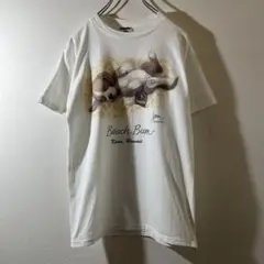 T-598 Beach Bum dog プリント Tシャツ Sサイズ ホワイト